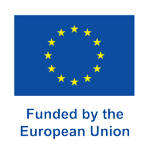 Logo with European Union Flag and text: "Funded by the European Union"